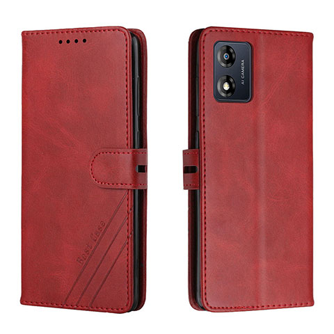 Custodia Portafoglio In Pelle Cover con Supporto H02X per Motorola Moto E13 Rosso