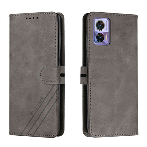 Custodia Portafoglio In Pelle Cover con Supporto H02X per Motorola Moto Edge 30 Neo 5G Grigio