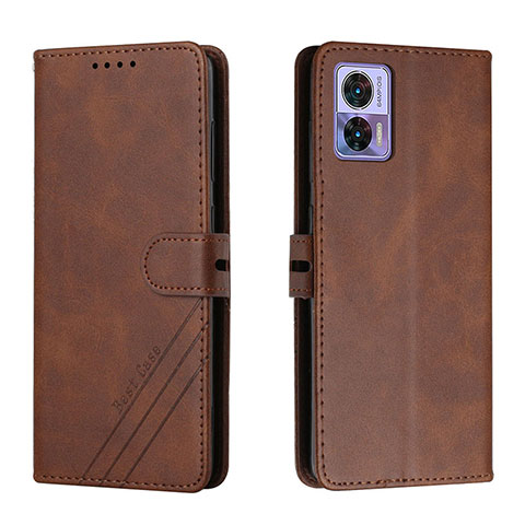 Custodia Portafoglio In Pelle Cover con Supporto H02X per Motorola Moto Edge 30 Neo 5G Marrone