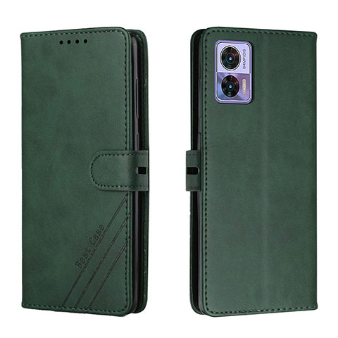 Custodia Portafoglio In Pelle Cover con Supporto H02X per Motorola Moto Edge 30 Neo 5G Verde