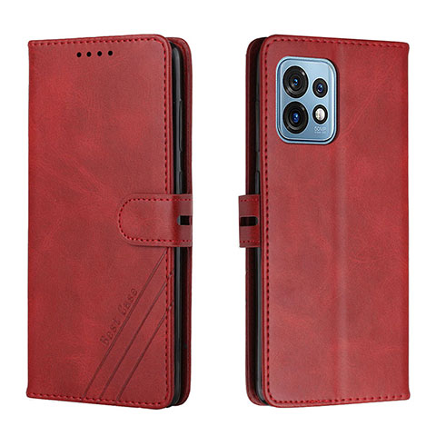 Custodia Portafoglio In Pelle Cover con Supporto H02X per Motorola Moto Edge Plus (2023) 5G Rosso