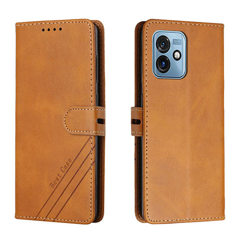 Custodia Portafoglio In Pelle Cover con Supporto H02X per Motorola Moto G 5G (2023) Marrone Chiaro