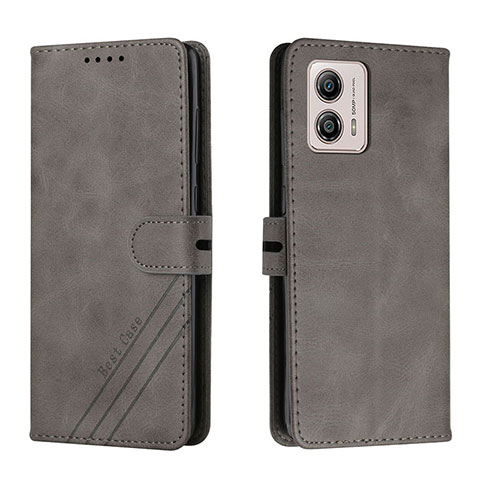 Custodia Portafoglio In Pelle Cover con Supporto H02X per Motorola Moto G53 5G Grigio