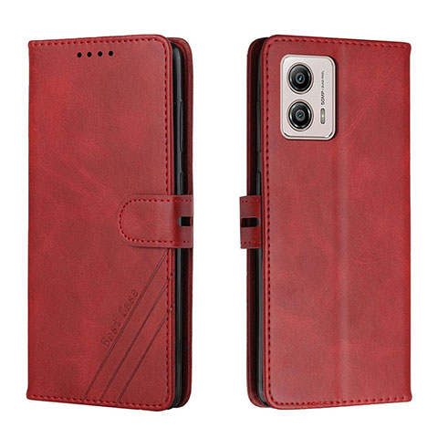 Custodia Portafoglio In Pelle Cover con Supporto H02X per Motorola Moto G53 5G Rosso