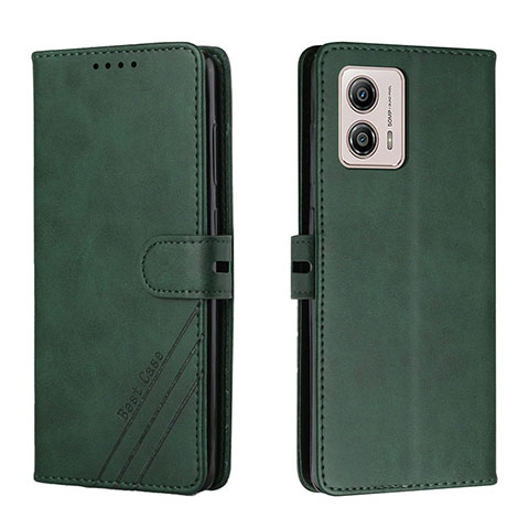 Custodia Portafoglio In Pelle Cover con Supporto H02X per Motorola Moto G53j 5G Verde