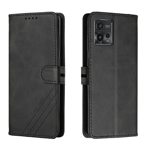 Custodia Portafoglio In Pelle Cover con Supporto H02X per Motorola Moto G72 Nero