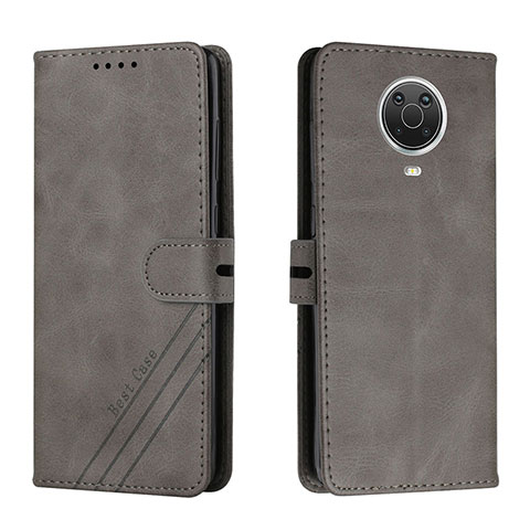 Custodia Portafoglio In Pelle Cover con Supporto H02X per Nokia G10 Grigio