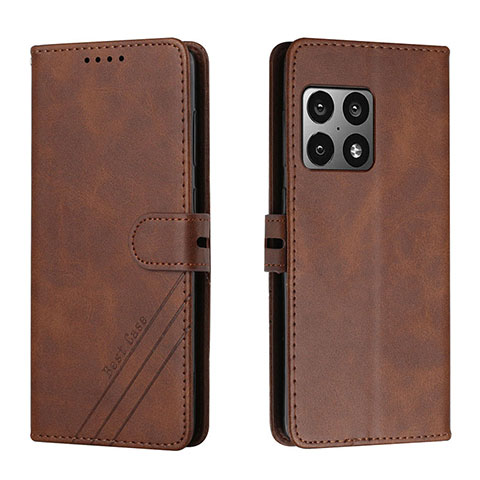 Custodia Portafoglio In Pelle Cover con Supporto H02X per OnePlus 10 Pro 5G Marrone