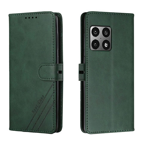 Custodia Portafoglio In Pelle Cover con Supporto H02X per OnePlus 10 Pro 5G Verde