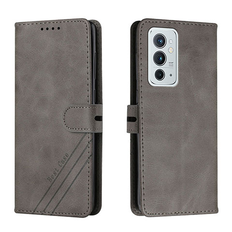 Custodia Portafoglio In Pelle Cover con Supporto H02X per OnePlus 9RT 5G Grigio