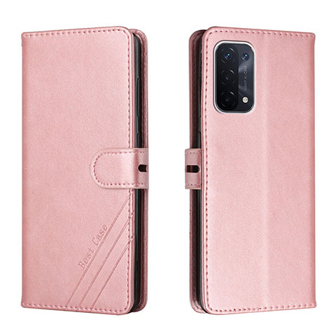 Custodia Portafoglio In Pelle Cover con Supporto H02X per OnePlus Nord N200 5G Oro Rosa