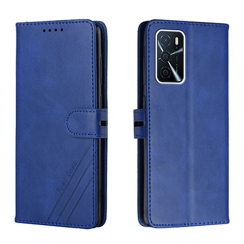 Custodia Portafoglio In Pelle Cover con Supporto H02X per Oppo A53s 5G Blu