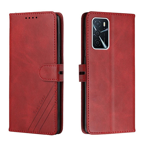 Custodia Portafoglio In Pelle Cover con Supporto H02X per Oppo A53s 5G Rosso