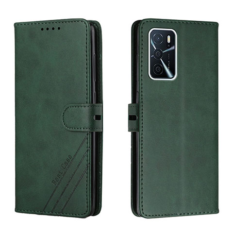 Custodia Portafoglio In Pelle Cover con Supporto H02X per Oppo A53s 5G Verde