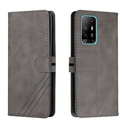 Custodia Portafoglio In Pelle Cover con Supporto H02X per Oppo A94 5G Grigio