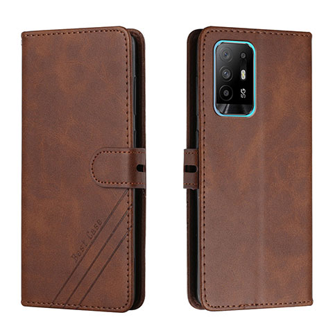 Custodia Portafoglio In Pelle Cover con Supporto H02X per Oppo A94 5G Marrone