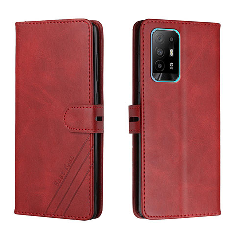 Custodia Portafoglio In Pelle Cover con Supporto H02X per Oppo A94 5G Rosso