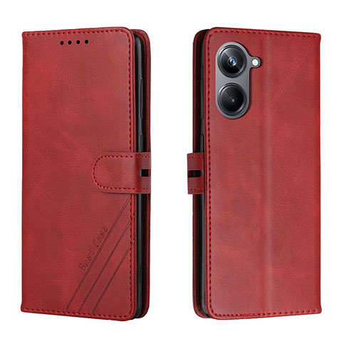 Custodia Portafoglio In Pelle Cover con Supporto H02X per Realme 10 Pro 5G Rosso