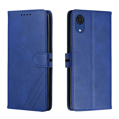 Custodia Portafoglio In Pelle Cover con Supporto H02X per Samsung Galaxy A03 Core Blu