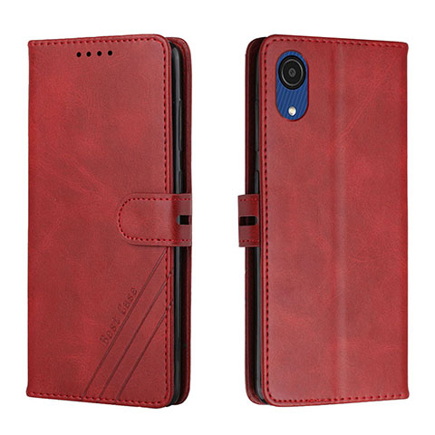 Custodia Portafoglio In Pelle Cover con Supporto H02X per Samsung Galaxy A03 Core Rosso