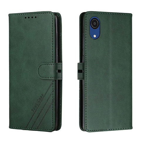 Custodia Portafoglio In Pelle Cover con Supporto H02X per Samsung Galaxy A03 Core Verde