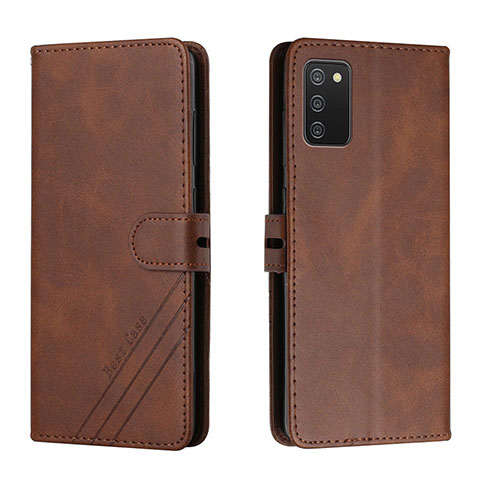 Custodia Portafoglio In Pelle Cover con Supporto H02X per Samsung Galaxy A03s Marrone