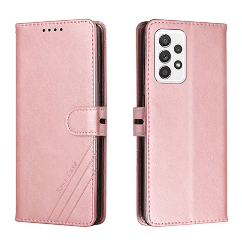 Custodia Portafoglio In Pelle Cover con Supporto H02X per Samsung Galaxy A53 5G Oro Rosa