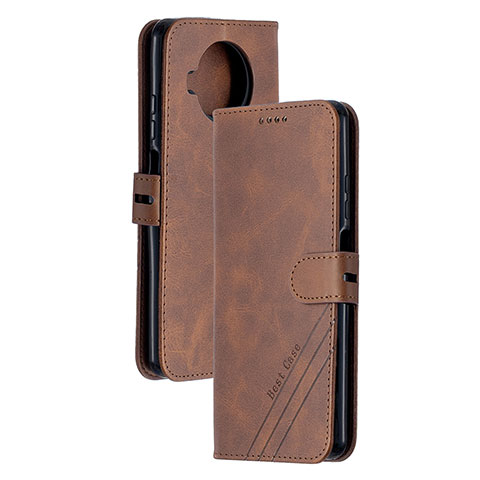 Custodia Portafoglio In Pelle Cover con Supporto H02X per Xiaomi Mi 10i 5G Marrone