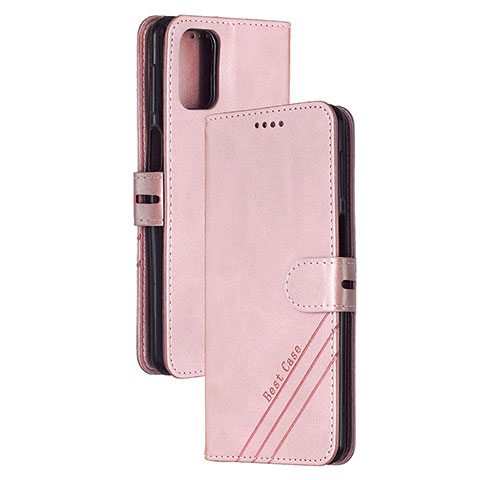 Custodia Portafoglio In Pelle Cover con Supporto H02X per Xiaomi Mi 10T 5G Oro Rosa