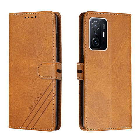 Custodia Portafoglio In Pelle Cover con Supporto H02X per Xiaomi Mi 11T 5G Marrone Chiaro