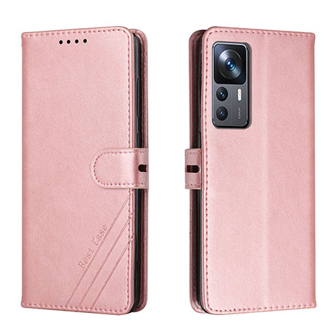 Custodia Portafoglio In Pelle Cover con Supporto H02X per Xiaomi Mi 12T 5G Oro Rosa