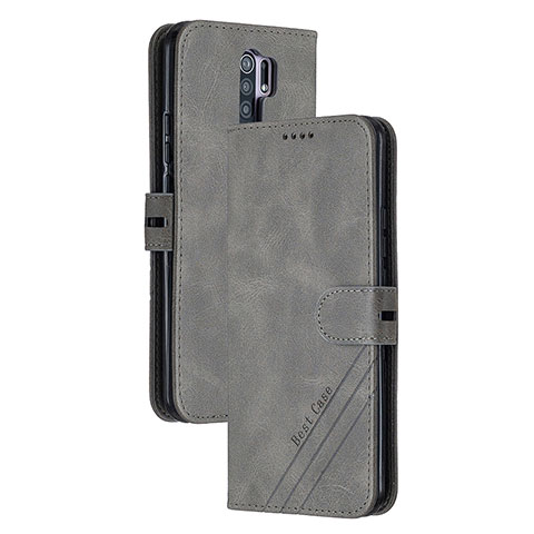 Custodia Portafoglio In Pelle Cover con Supporto H02X per Xiaomi Poco M2 Grigio