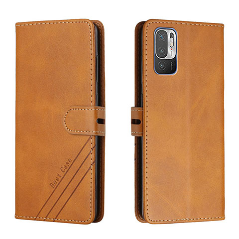 Custodia Portafoglio In Pelle Cover con Supporto H02X per Xiaomi POCO M3 Pro 5G Marrone Chiaro