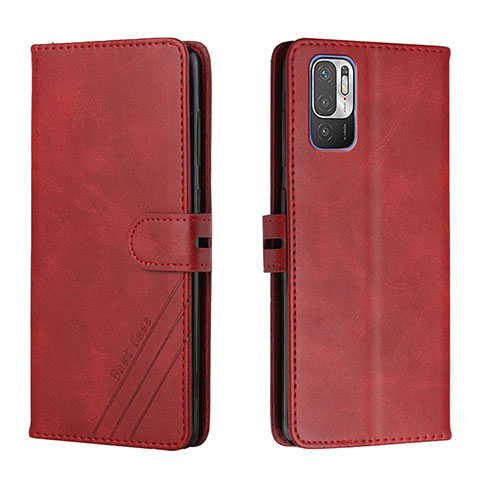 Custodia Portafoglio In Pelle Cover con Supporto H02X per Xiaomi POCO M3 Pro 5G Rosso