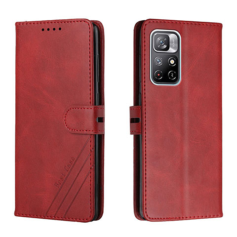 Custodia Portafoglio In Pelle Cover con Supporto H02X per Xiaomi Poco M4 Pro 5G Rosso
