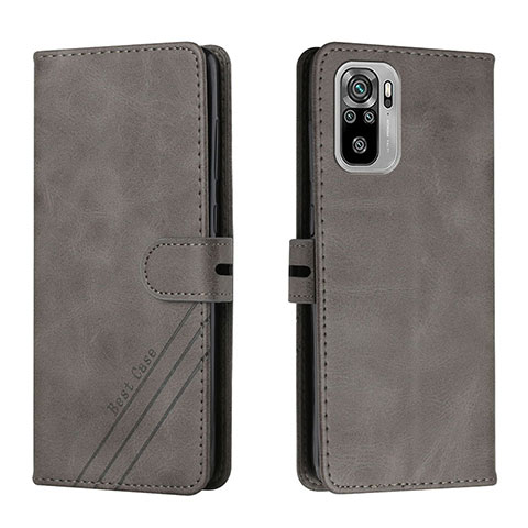 Custodia Portafoglio In Pelle Cover con Supporto H02X per Xiaomi Poco M5S Grigio