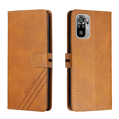 Custodia Portafoglio In Pelle Cover con Supporto H02X per Xiaomi Poco M5S Marrone Chiaro