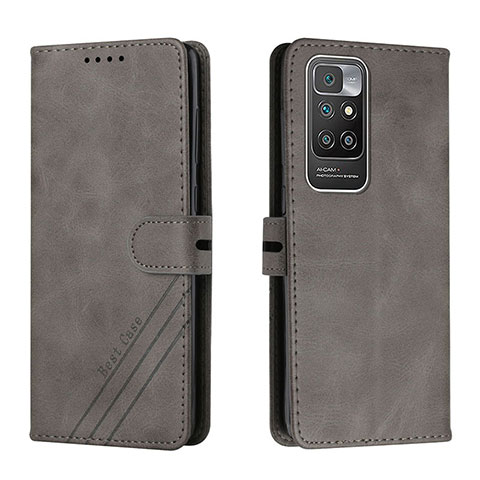 Custodia Portafoglio In Pelle Cover con Supporto H02X per Xiaomi Redmi 10 (2022) Grigio