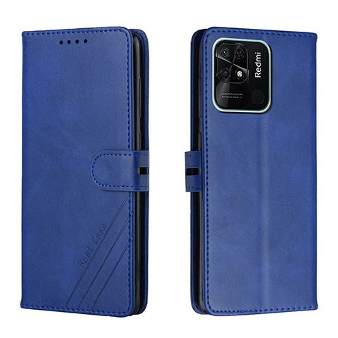 Custodia Portafoglio In Pelle Cover con Supporto H02X per Xiaomi Redmi 10 India Blu