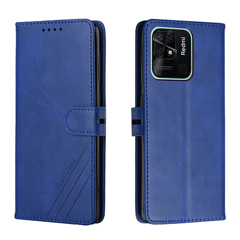 Custodia Portafoglio In Pelle Cover con Supporto H02X per Xiaomi Redmi 10 Power Blu