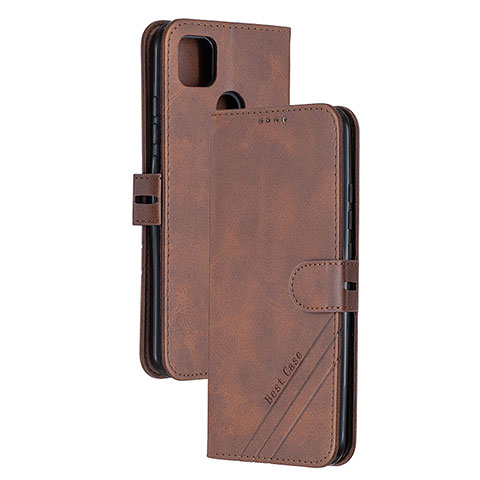 Custodia Portafoglio In Pelle Cover con Supporto H02X per Xiaomi Redmi 9 Activ Marrone