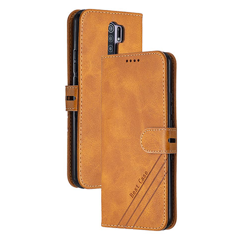 Custodia Portafoglio In Pelle Cover con Supporto H02X per Xiaomi Redmi 9 Prime India Marrone Chiaro