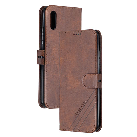 Custodia Portafoglio In Pelle Cover con Supporto H02X per Xiaomi Redmi 9AT Marrone