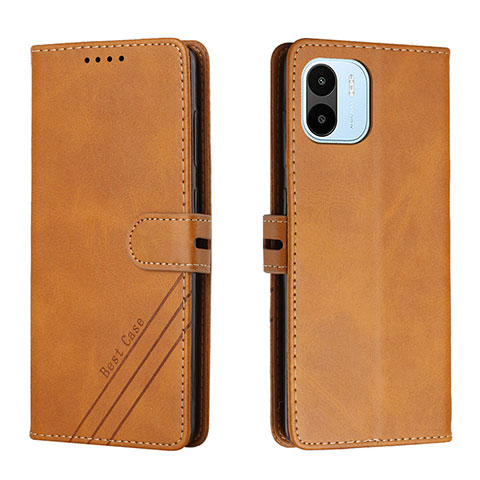 Custodia Portafoglio In Pelle Cover con Supporto H02X per Xiaomi Redmi A2 Marrone Chiaro