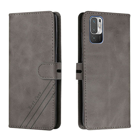 Custodia Portafoglio In Pelle Cover con Supporto H02X per Xiaomi Redmi Note 10 5G Grigio