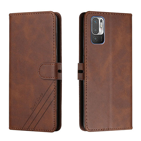 Custodia Portafoglio In Pelle Cover con Supporto H02X per Xiaomi Redmi Note 10 5G Marrone