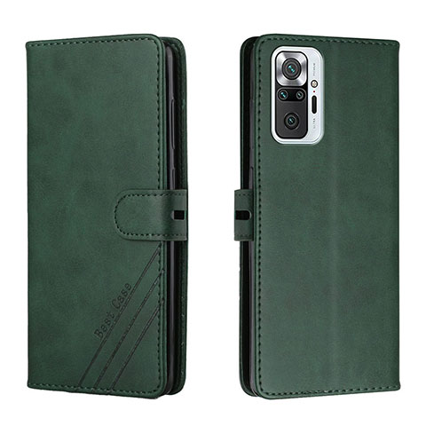 Custodia Portafoglio In Pelle Cover con Supporto H02X per Xiaomi Redmi Note 10 Pro 4G Verde