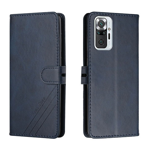 Custodia Portafoglio In Pelle Cover con Supporto H02X per Xiaomi Redmi Note 10 Pro Max Blu