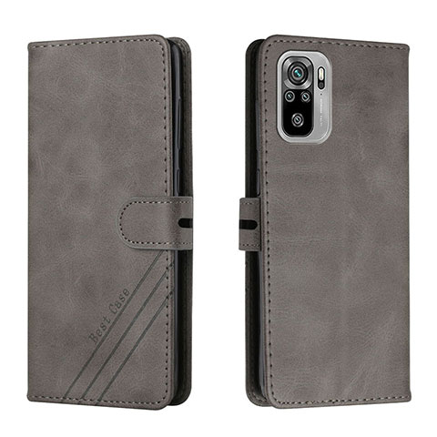 Custodia Portafoglio In Pelle Cover con Supporto H02X per Xiaomi Redmi Note 10S 4G Grigio