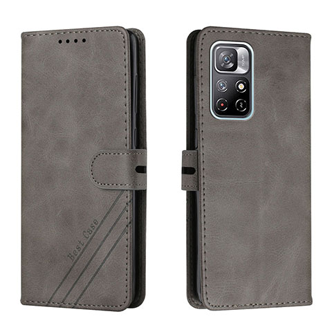 Custodia Portafoglio In Pelle Cover con Supporto H02X per Xiaomi Redmi Note 11 5G Grigio